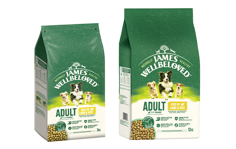 James-Wellbeloved-Trockenfutter Zwei Packungen James-Wellbeloved-Trockenfutter für erwachsene Hunde.