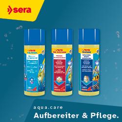 Sera Aqua Wasseraufbereiter und Pflege Drei Sera‑Wasseraufbereiter für Aquarienpflege.