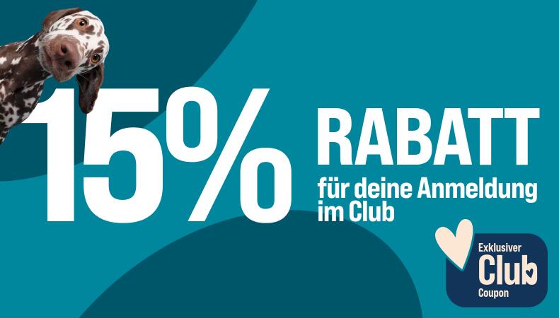 15 % Welcome Rabatt Hund