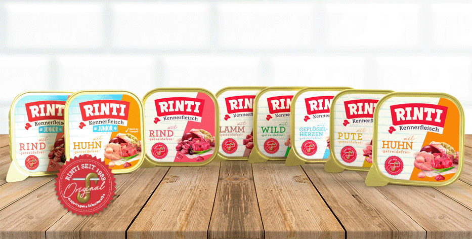 Rinti Kennerfleisch‑Schalen Auswahl verschiedener Rinti Kennerfleisch‑Schalen als Produktübersicht.