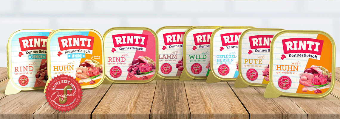 Rinti Kennerfleisch‑Schalen Auswahl verschiedener Rinti Kennerfleisch‑Schalen als Produktübersicht.