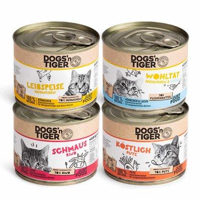 Dogs'n Tiger Mixpaket Rind Huhn Pute Lachs 24x200g Dogs'n Tiger Mixpaket Rind Huhn Pute Lachs 24x200g