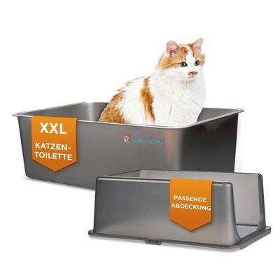 Lucky Kitty XXL Katzentoilette mit Haube – Edelstahl Lucky Kitty XXL Katzentoilette mit Haube – Edelstahl