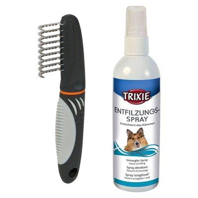 Trixie Fell-Entfilzer für Hund und Katzen + Entfilzungsspray Trixie Fell-Entfilzer für Hund und Katzen + Entfilzungsspray