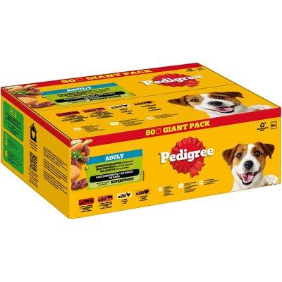 Pedigree Giant Pack Adult 4 Varietäten in Sauce 80x100 g Pedigree Giant Pack Adult 4 Varietäten in Sauce 80x100 g