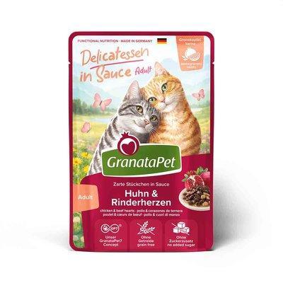 GranataPet Delicatessen in Sauce Huhn & Rinderherzen 100g GranataPet Delicatessen in Sauce Huhn & Rinderherzen 100g
