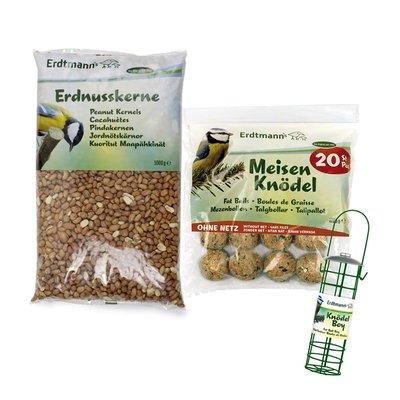 Erdtmann's 20 Meisenknödel ohne Netz + 1 Knödelboy + Erdnusskerne 5 kg Erdtmann's 20 Meisenknödel ohne Netz + 1 Knödelboy + Erdnusskerne 5 kg