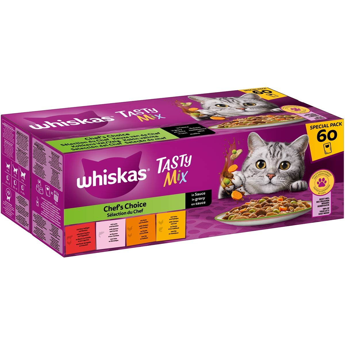 Whiskas Tasty Mix - Sélection du chef en sauce pour Chat Adulte 1+