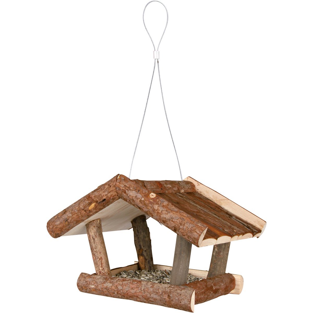 NATURAL LIVING Mangeoire pour oiseaux 32 x 23 x 20 cm naturel