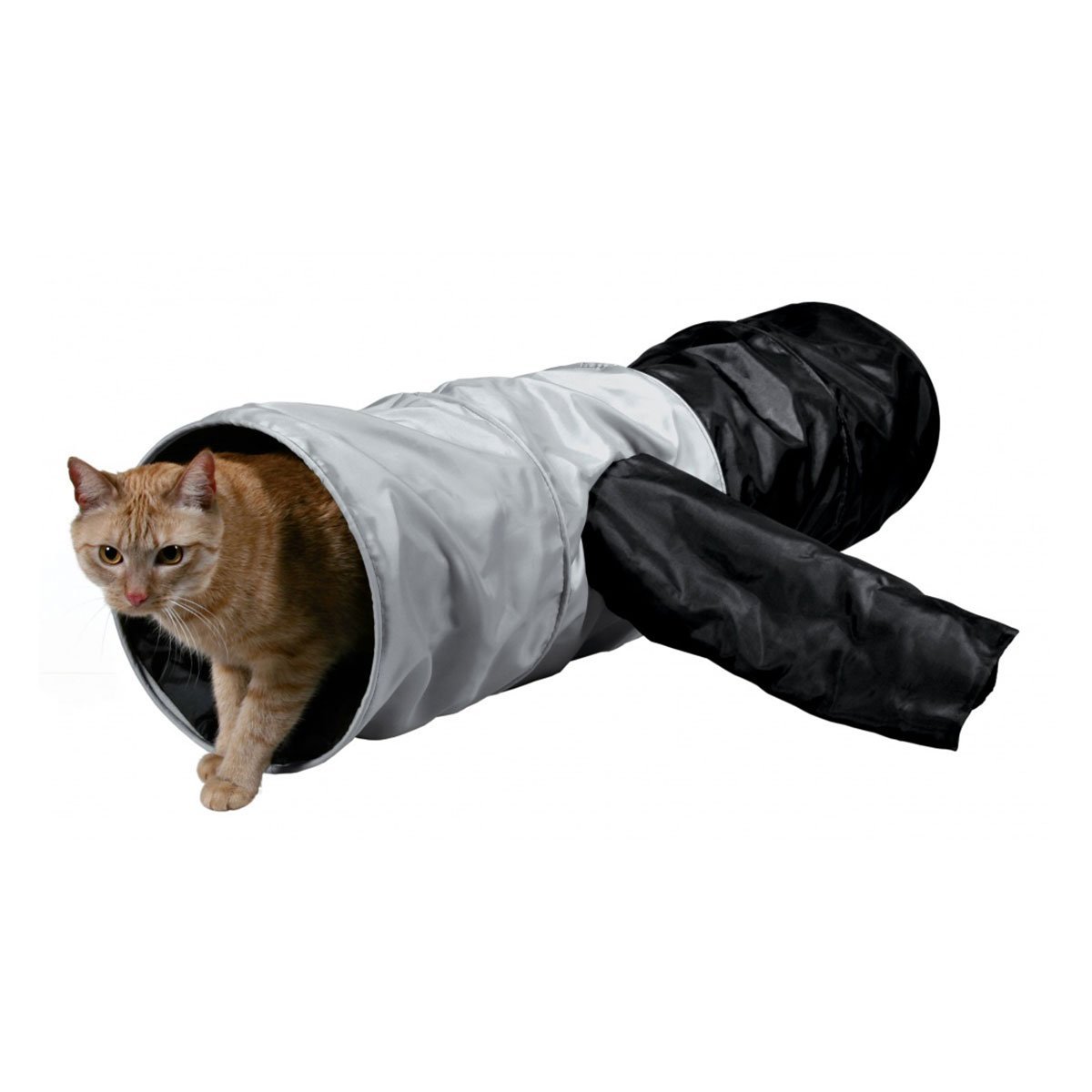 Tunnel de jeu ø 30 × 115 cm pour chat et chiot coloris noir et rose