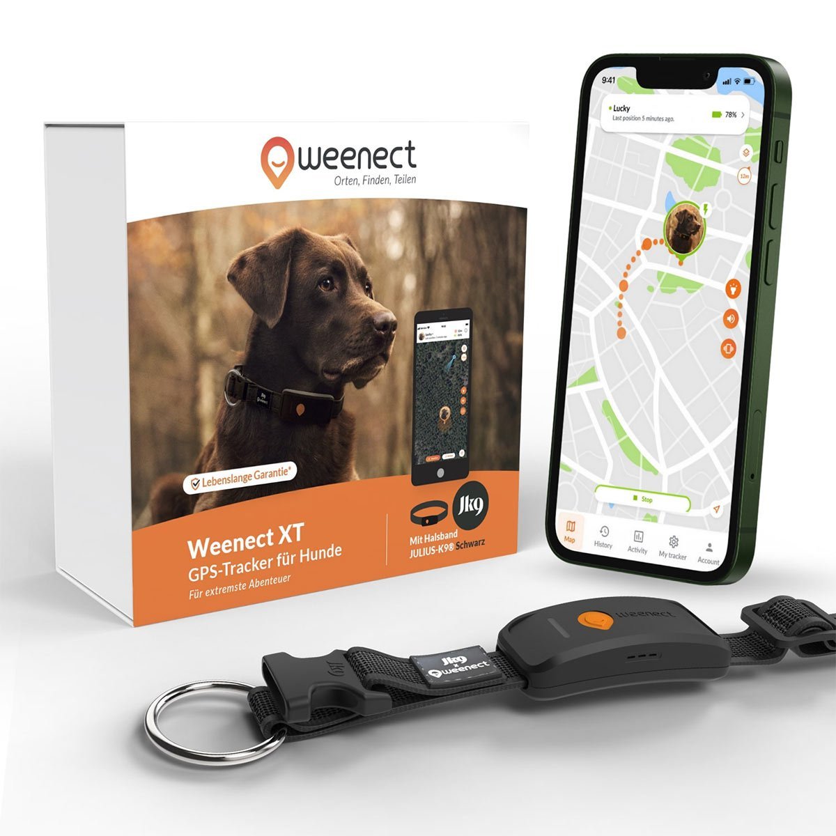 GPS-Hundetracker "Weenect für Hunde XT mit Halsband"