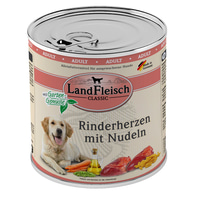 LandFleisch Dog Classic Rinderherzen mit Nudeln