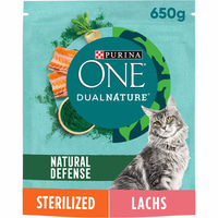 PURINA ONE Dual Nature kastrierte Katze Lachs, Spirulina 650g