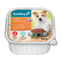 ZooRoyal Grillhappen reich an Huhn, mit Gemüse an Paprikacreme