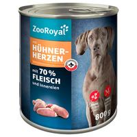 ZooRoyal Hunde-Nassfutter mit Hühnerherzen