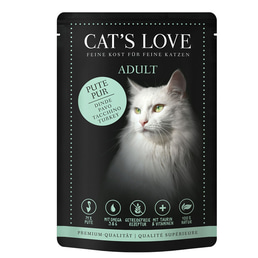 Cat's Love Nassfutter Pute Pur mit Lachsöl &amp; Katzengamander