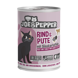 Joe &amp; Pepper Cat Rind &amp; Pute mit Süßkartoffeln