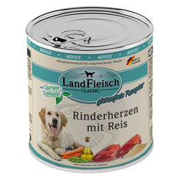 LandFleisch Dog Classic Rinderherzen mit Reis
