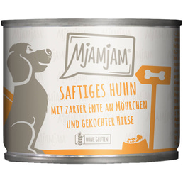 MjAMjAM saftiges Huhn mit zarter Ente an Möhrchen und gekochter Hirse