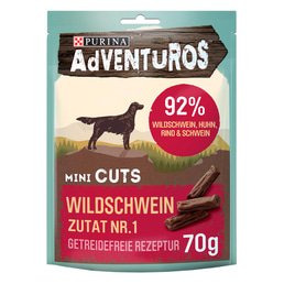 Purina AdVENTuROS Mini Cuts, Hundeleckerli getreidefrei mit Wildschwein