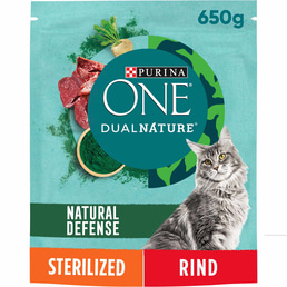 PURINA ONE Dual Nature kastrierte Katze Rind, Spirulina 650g
