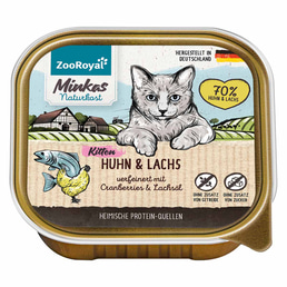 ZooRoyal Minkas Naturkost Kitten Huhn und Lachs mit Cranberries