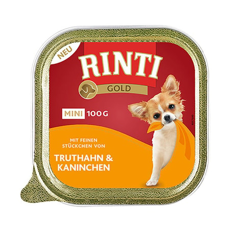 Rinti Hunde-Nassfutter Gold Mini Truthahn & Kaninchen