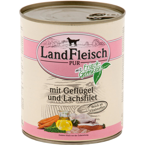Landfleisch Dog Pur Geflügel & Lachsfilet