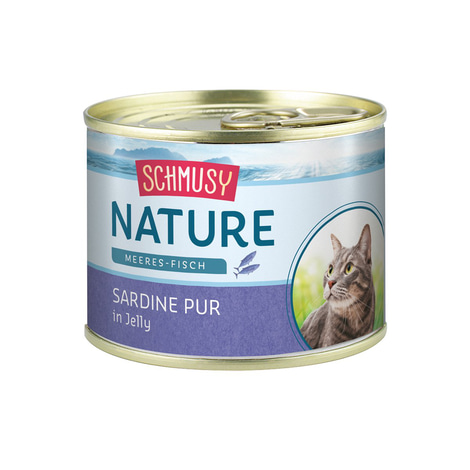 Schmusy Katzenfutter Nature Meeres-Fisch Sardine pur 12x185g