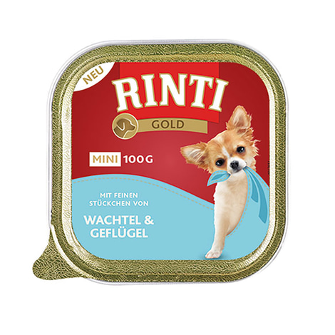 Rinti Hundenassfutter Gold Mini Wachtel & Geflügel