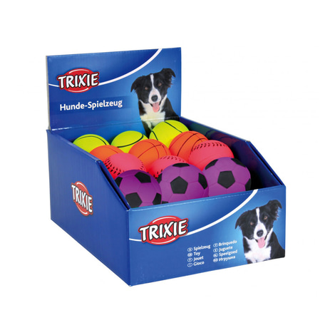 Trixie 6 Bälle aus Moosgummi 6 cm - Neonfarbe