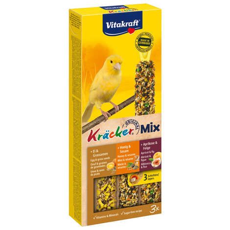 Vitakraft Kräcker Trio mit Ei, Frucht und Honig für Kanarienvögel