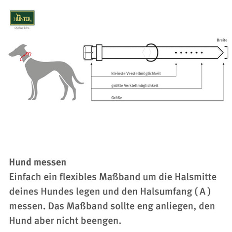 Hunter Halsband Swiss nickel Rot/Schwarz
