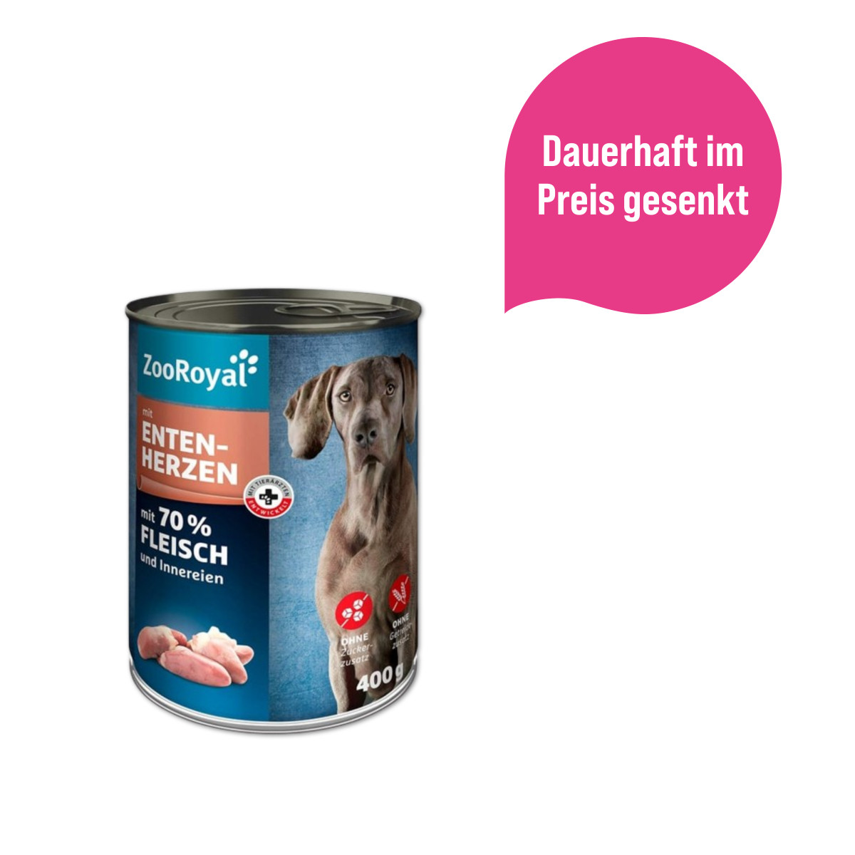 ZooRoyal Hunde-Nassfutter mit Entenherzen