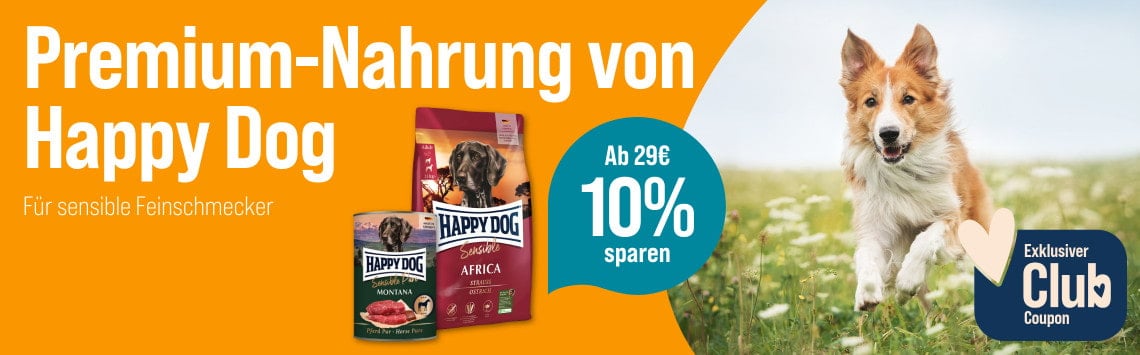 Spare 10% auf Happy Dog