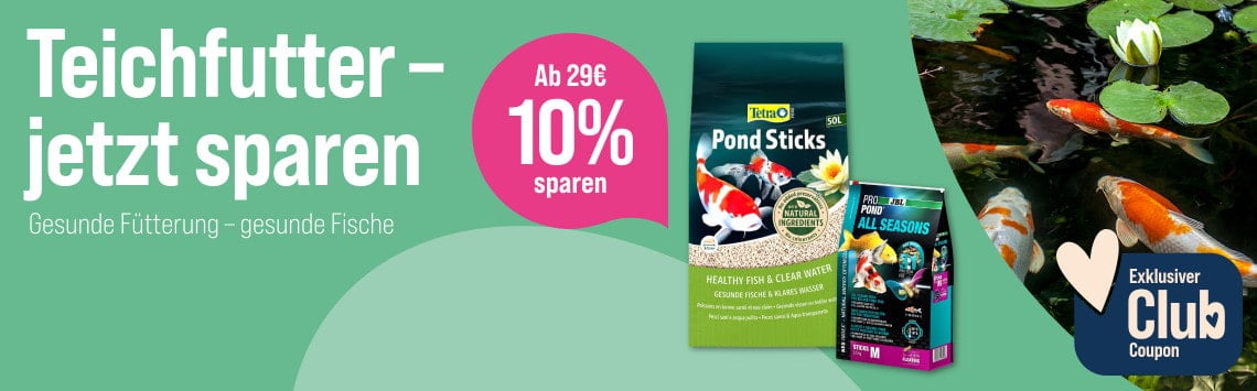 Spare 10% auf Teichfutter