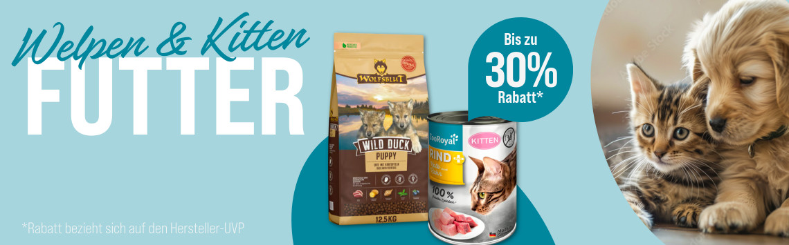 Bis zu 30% auf Welpenfutter