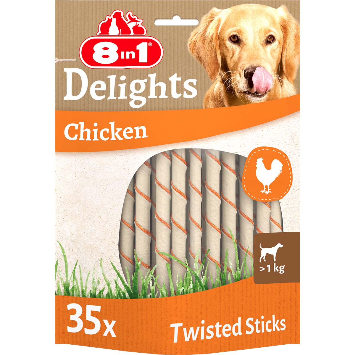8in1 Hundesnack Delights Chicken Twisted Sticks
