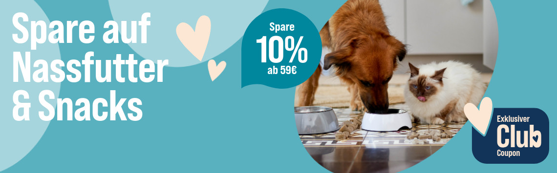 10% auf Nassfutter & Snacks