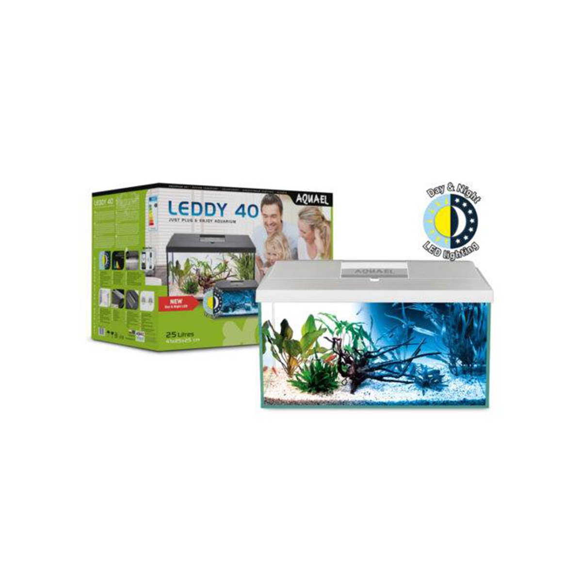 Aquael Aquarienset Leddy Tag &amp; Nacht weiß 2.0
