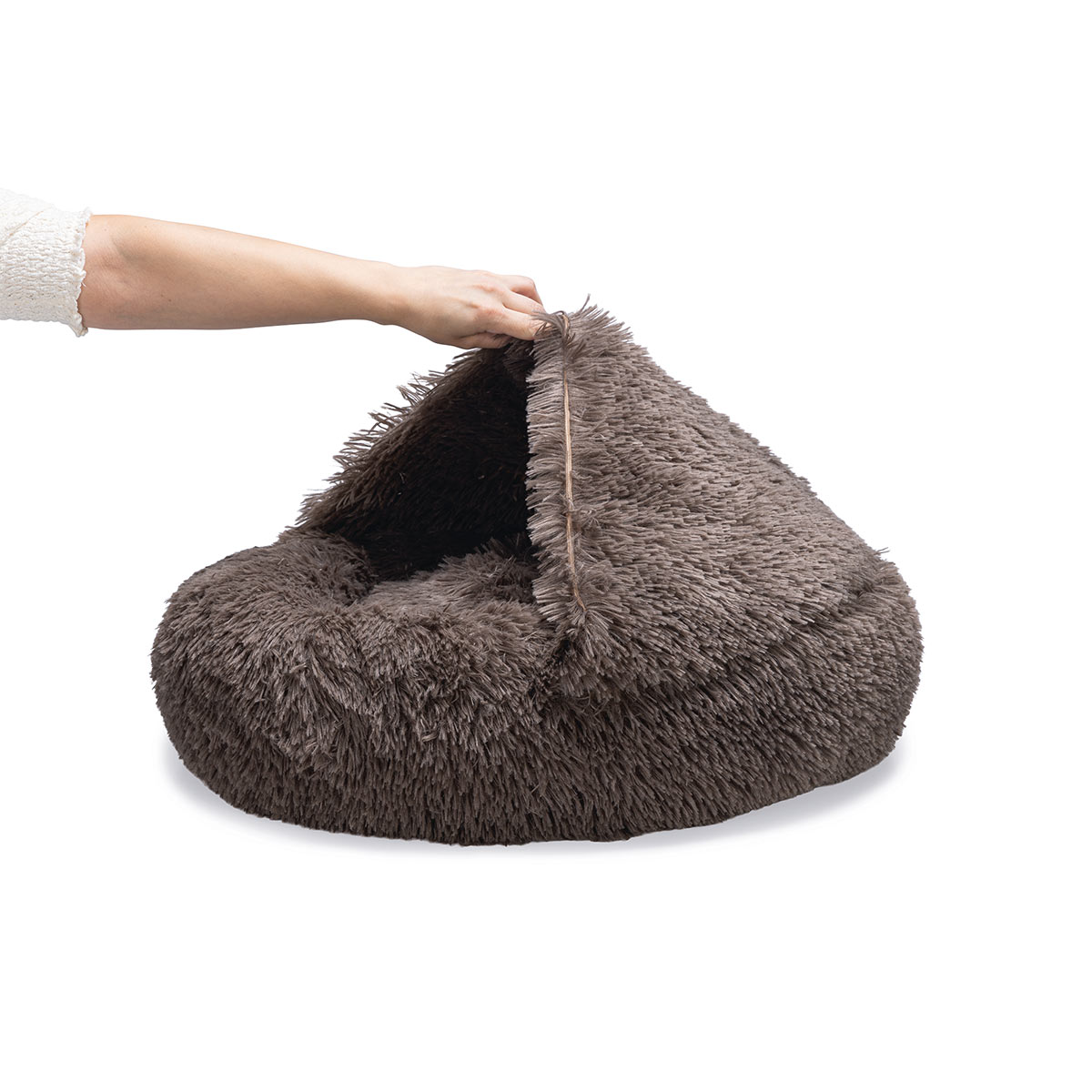 Beeztees Yala Hundebett Braun Plüsch Ø 60 cm | Gebrauchtware