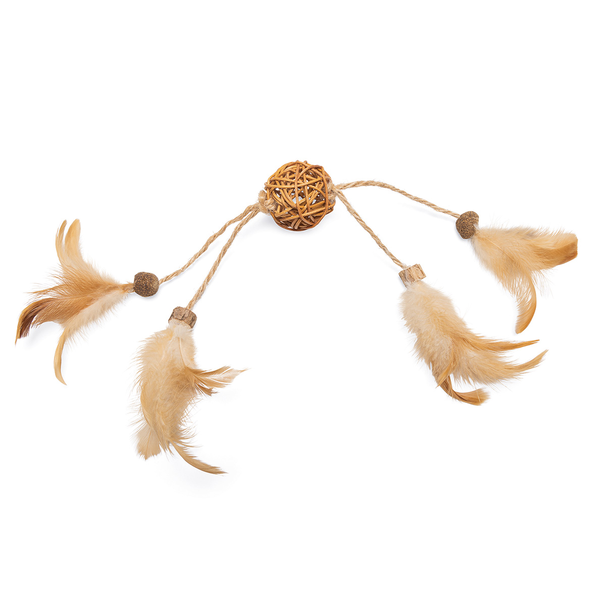 Beeztees Spielball Tipy mit Federn und Katzenminze