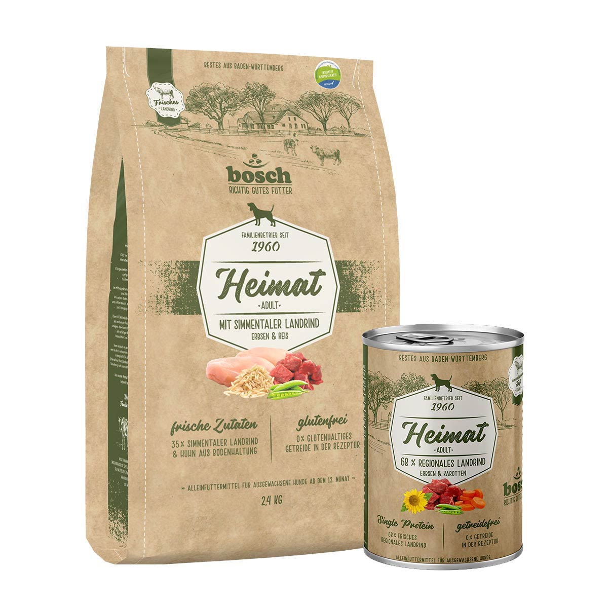 Bosch Heimat Simmentaler Landrind 2,4 kg + Nassfutter 400 g gratis