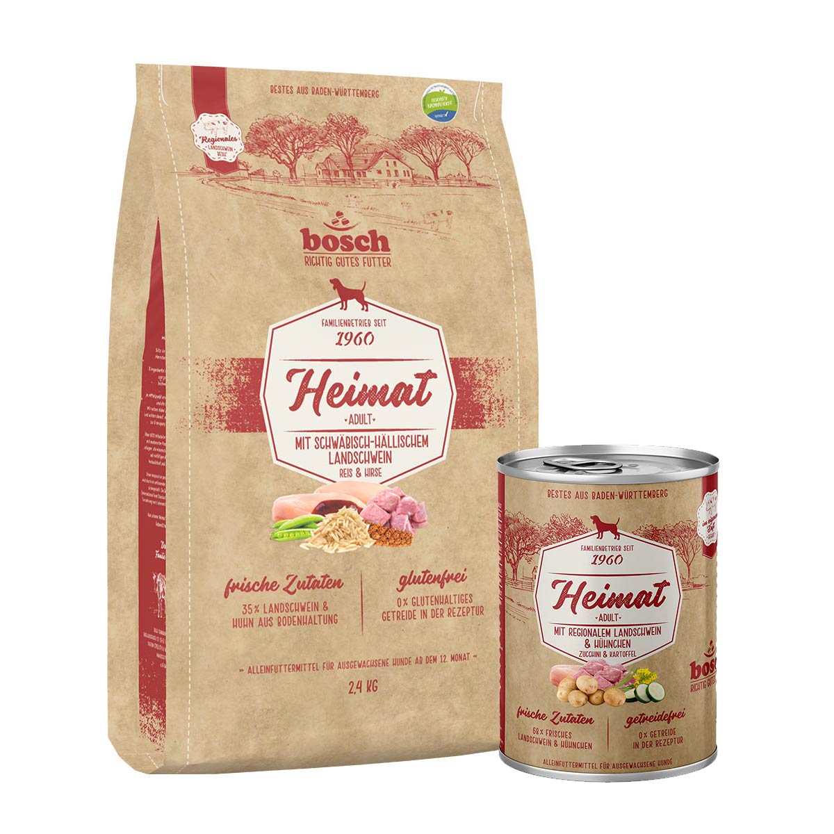 Bosch Heimat S-H Landschwein 2,4 kg + Nassfutter 400 g gratis