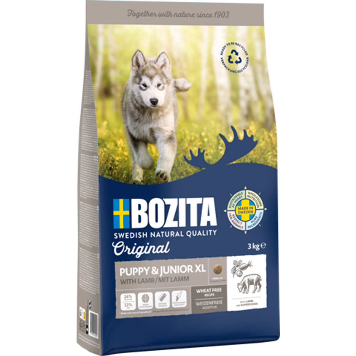 Bozita Original Puppy &amp; Junior XL mit Lamm 3 kg