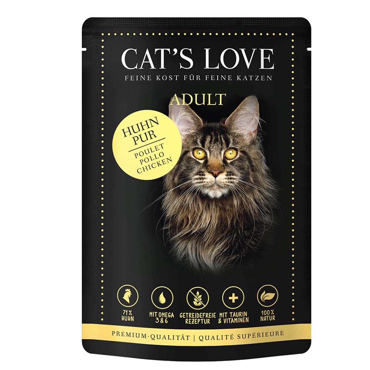 Cat's Love Nassfutter Huhn Pur mit Leinöl &amp; Brennnessel