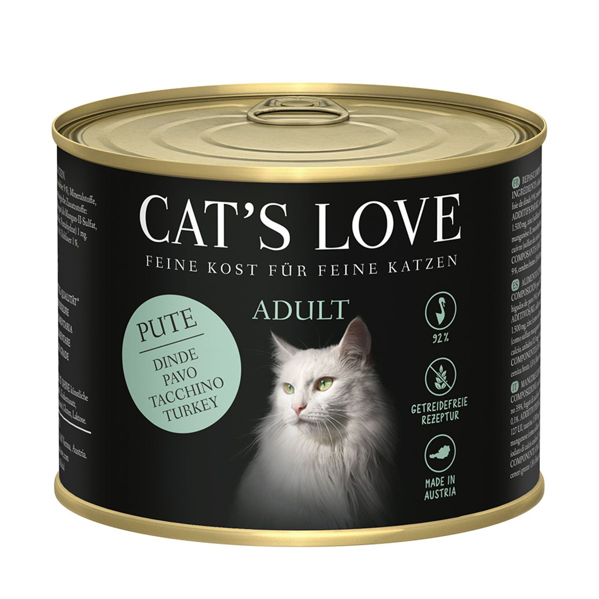 Cat's Love Nassfutter Pute Pur mit Lachsöl und Katzengamander