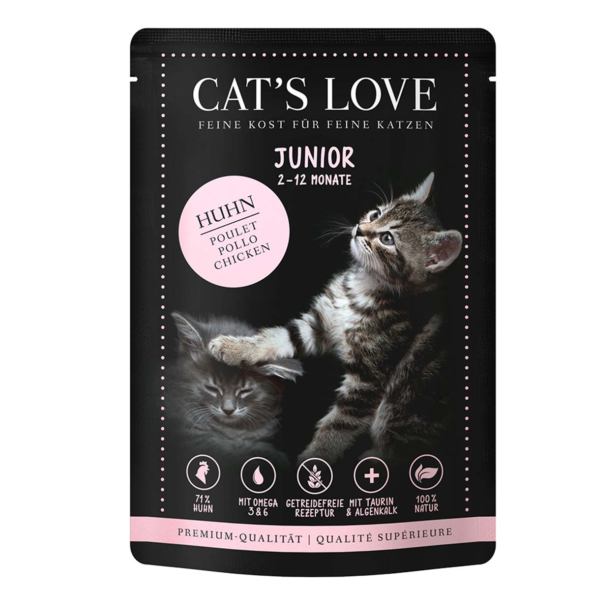 Cat's Love Nassfutter Junior Huhn mit Algenkalk &amp; Distelöl