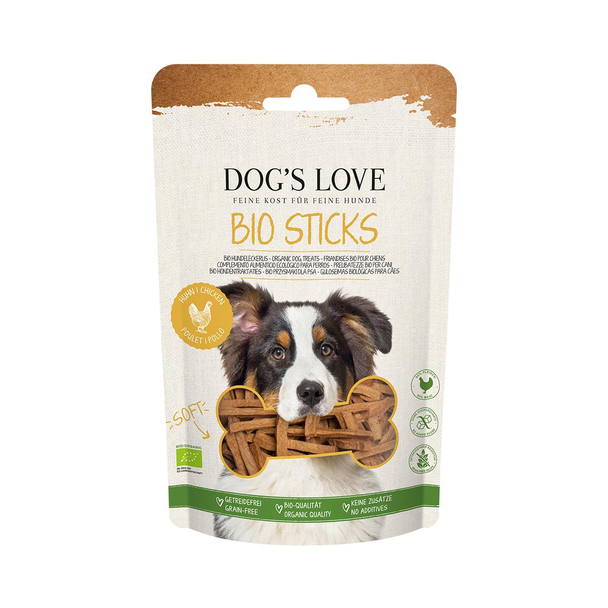 DOG'S LOVE SOFT Sticks BIO Huhn 150 g