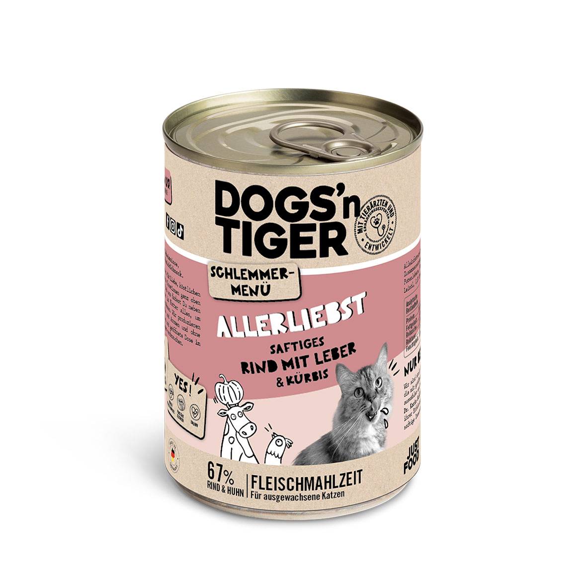 Dogs'n Tiger Schlemmermenü Allerliebst Rind &amp; Kürbis